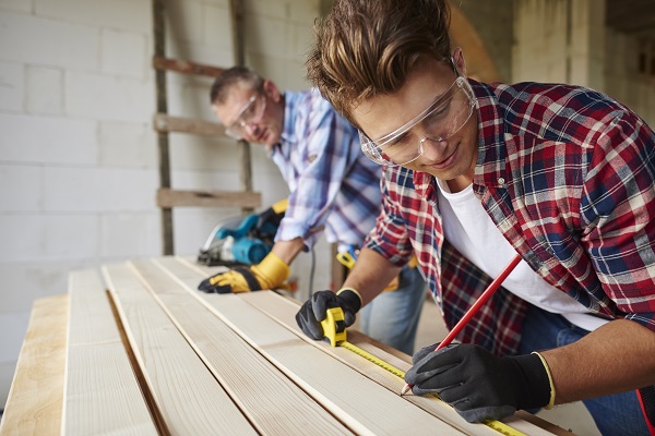 Il laboratorio di un falegname.